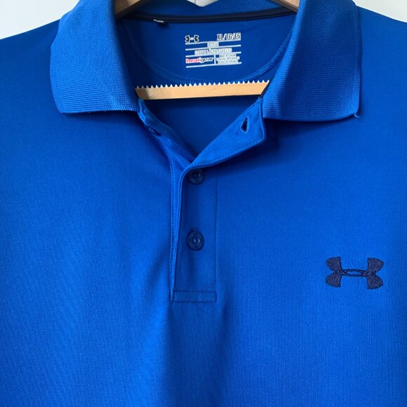 Under Armour Men’s HeatGear Golf Shirt – Blue – XL - Picture 4 of 14